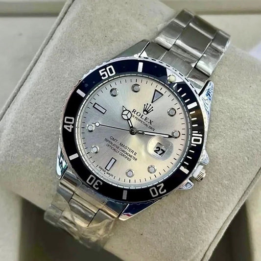 Rolex Submarnier || 1:1 Silver-Tone Diver – Premium Black Bezel & Classic Dial ||