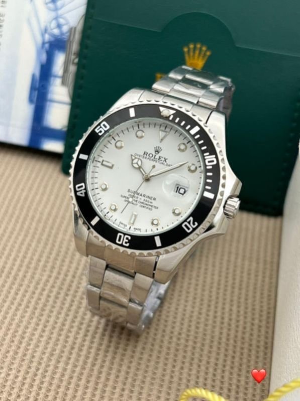 Rolex Submarnier || 1:1 Silver-Tone Diver – Premium Black Bezel & Classic Dial ||